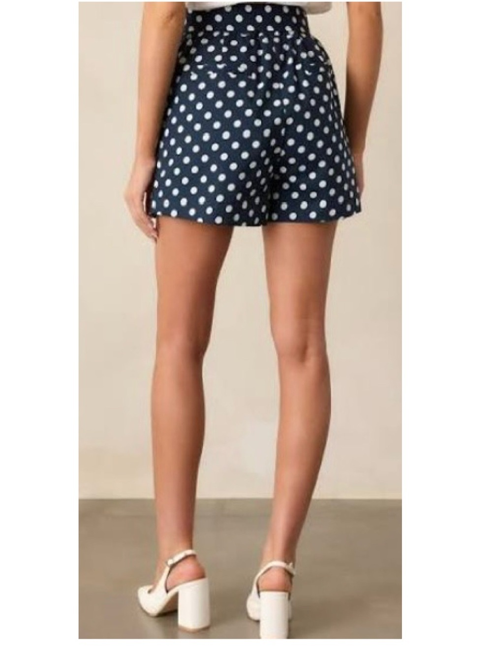 Polka Dot Shorts cuffed side pockets Navy Blue Women’s XL